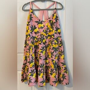 Plus Size. Lane Bryant Cacique Pink with Yellow Lemons Pajama Dress. Size 22/24.